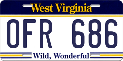WV license plate OFR686