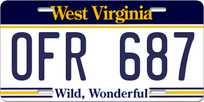 WV license plate OFR687