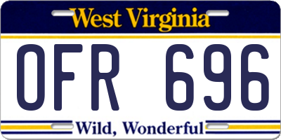 WV license plate OFR696