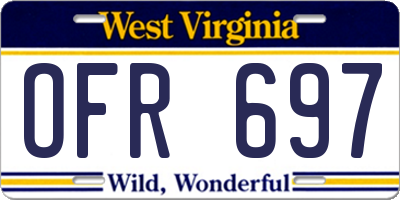 WV license plate OFR697