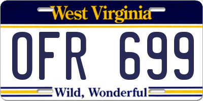 WV license plate OFR699