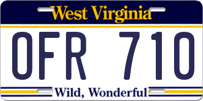 WV license plate OFR710