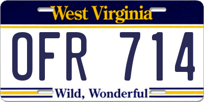 WV license plate OFR714