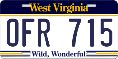 WV license plate OFR715
