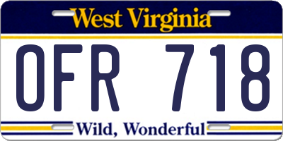 WV license plate OFR718