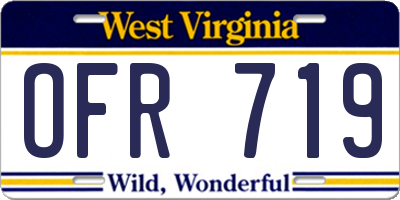 WV license plate OFR719