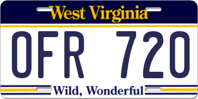 WV license plate OFR720