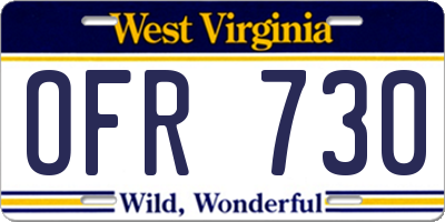 WV license plate OFR730