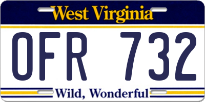 WV license plate OFR732