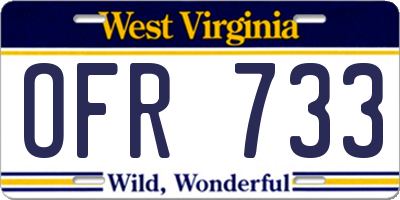 WV license plate OFR733