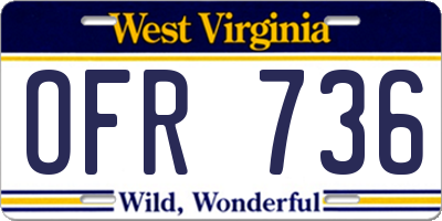 WV license plate OFR736