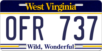 WV license plate OFR737