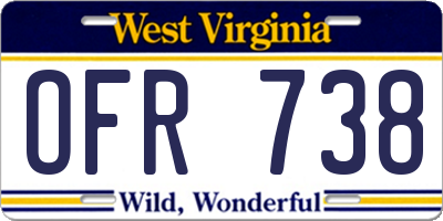 WV license plate OFR738