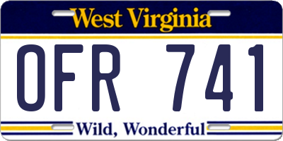WV license plate OFR741