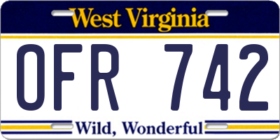 WV license plate OFR742