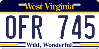 WV license plate OFR745