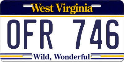 WV license plate OFR746