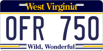 WV license plate OFR750
