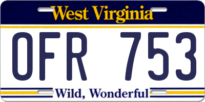 WV license plate OFR753