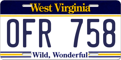WV license plate OFR758