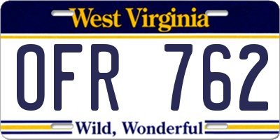 WV license plate OFR762
