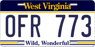 WV license plate OFR773