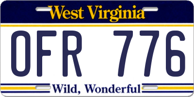 WV license plate OFR776