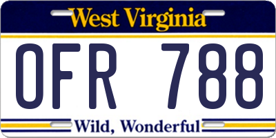 WV license plate OFR788