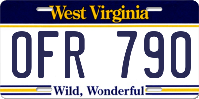 WV license plate OFR790
