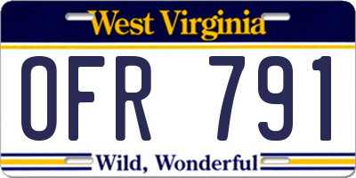 WV license plate OFR791