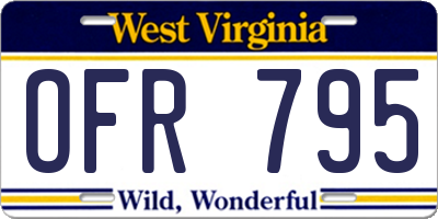 WV license plate OFR795