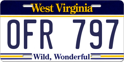 WV license plate OFR797