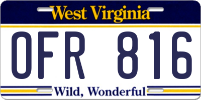 WV license plate OFR816