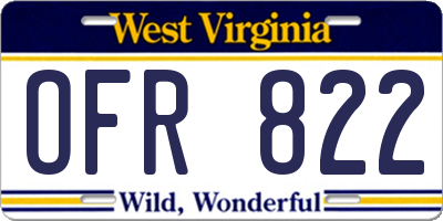 WV license plate OFR822