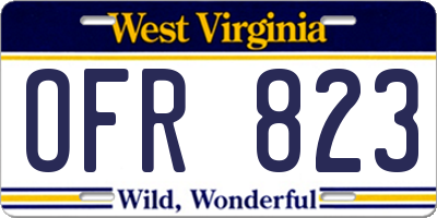 WV license plate OFR823