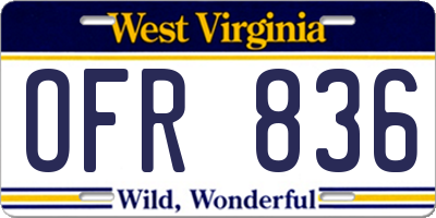 WV license plate OFR836