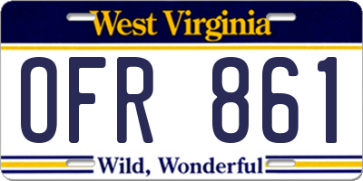 WV license plate OFR861