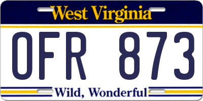 WV license plate OFR873