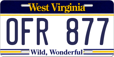 WV license plate OFR877