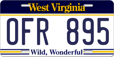 WV license plate OFR895