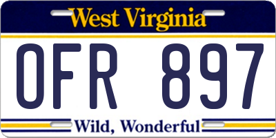 WV license plate OFR897