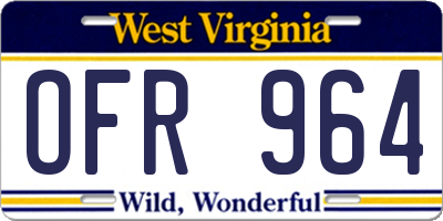 WV license plate OFR964