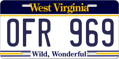 WV license plate OFR969