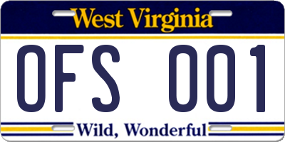 WV license plate OFS001