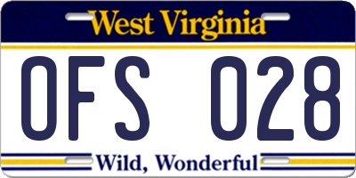 WV license plate OFS028