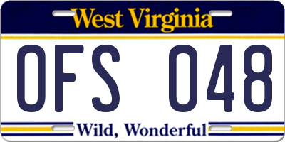 WV license plate OFS048