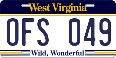 WV license plate OFS049