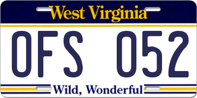 WV license plate OFS052