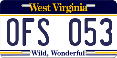 WV license plate OFS053