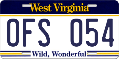 WV license plate OFS054